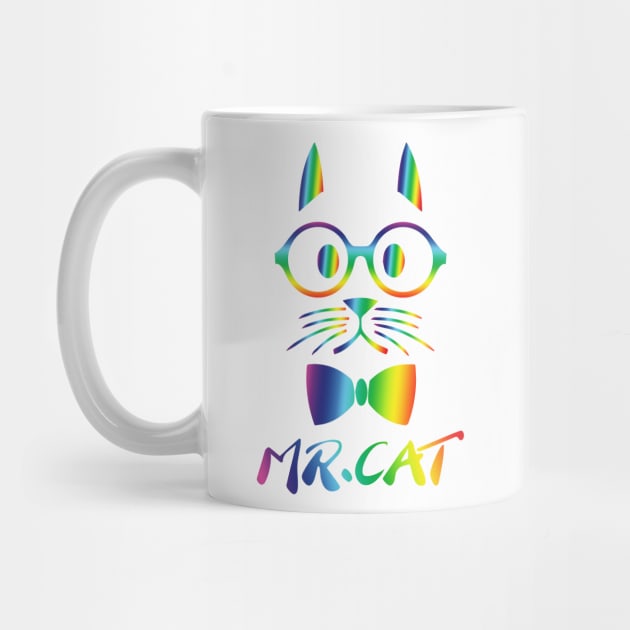 Colorful Mr Cat by anbartshirts